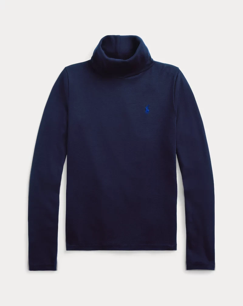 Ribbed Cotton-Blend Turtleneck