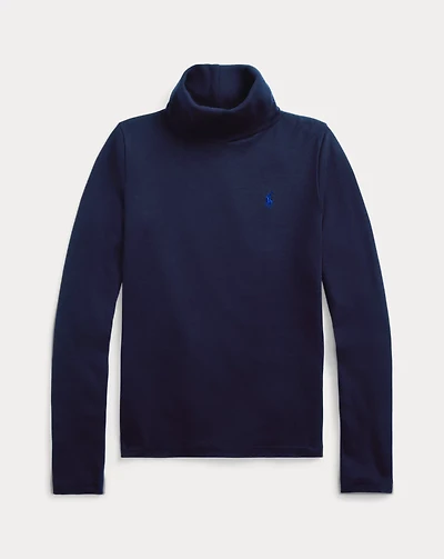 Ribbed Cotton-Blend Turtleneck