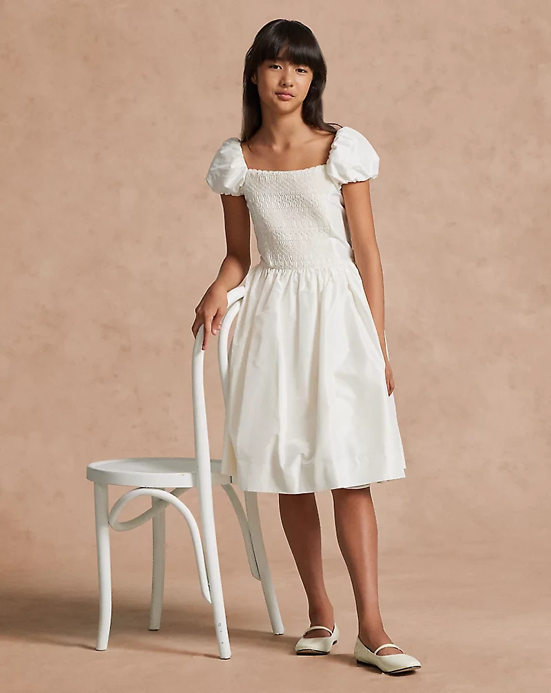 Smocked Mulberry Silk Dress