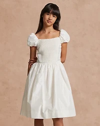 Smocked Mulberry Silk Dress