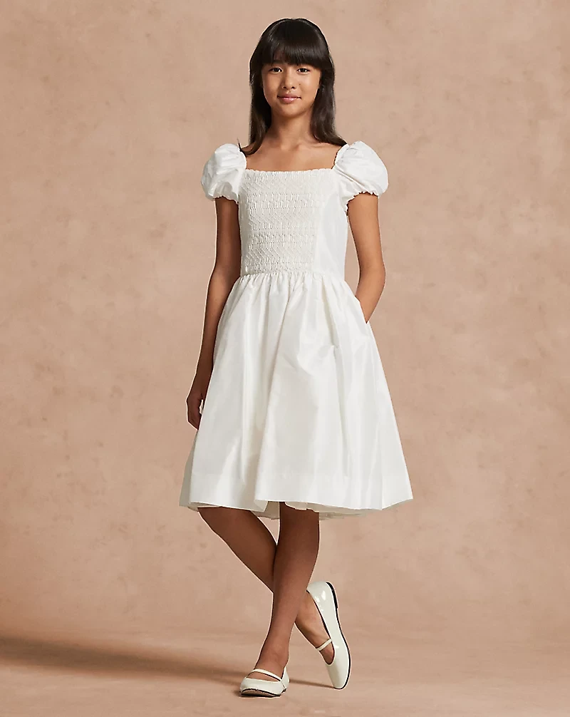 Smocked Mulberry Silk Dress