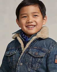 Teddy Fleece–Lined Denim Trucker Jacket
