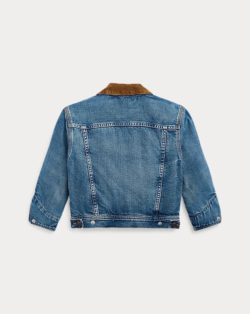 Corduroy-Collar Denim Jacket