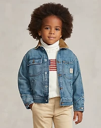 Corduroy-Collar Denim Jacket