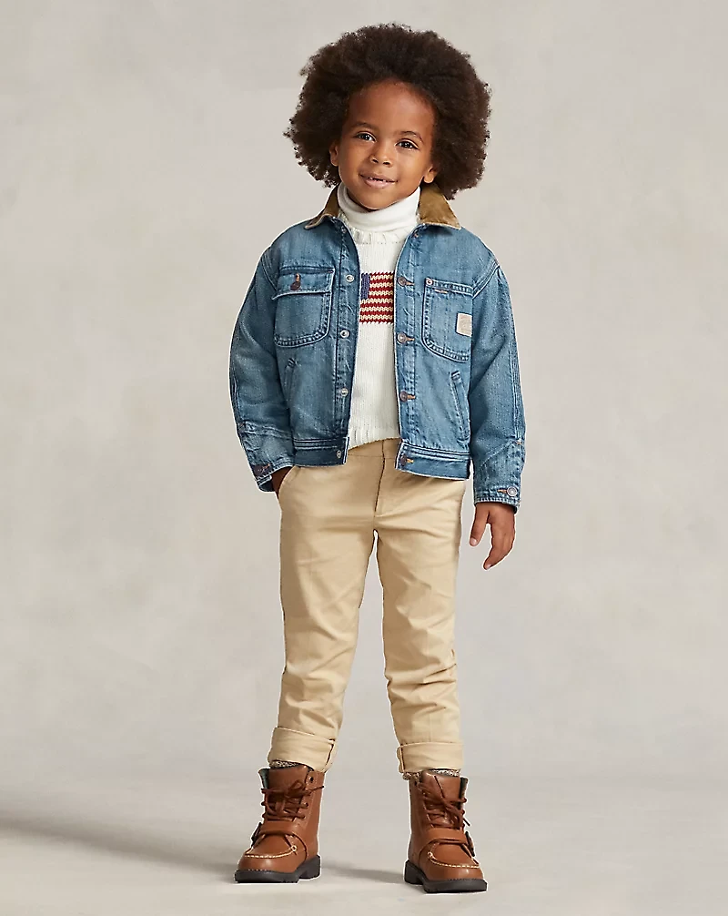 Corduroy-Collar Denim Jacket