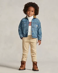 Corduroy-Collar Denim Jacket