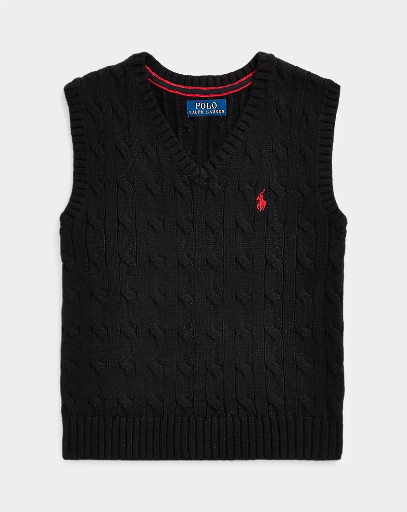 Cable-Knit Cotton Sweater Vest