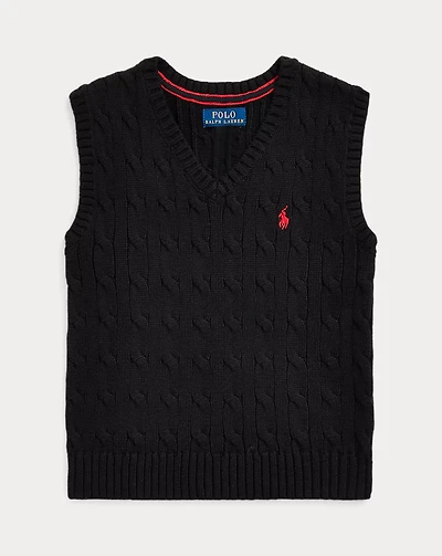 Cable-Knit Cotton Sweater Vest