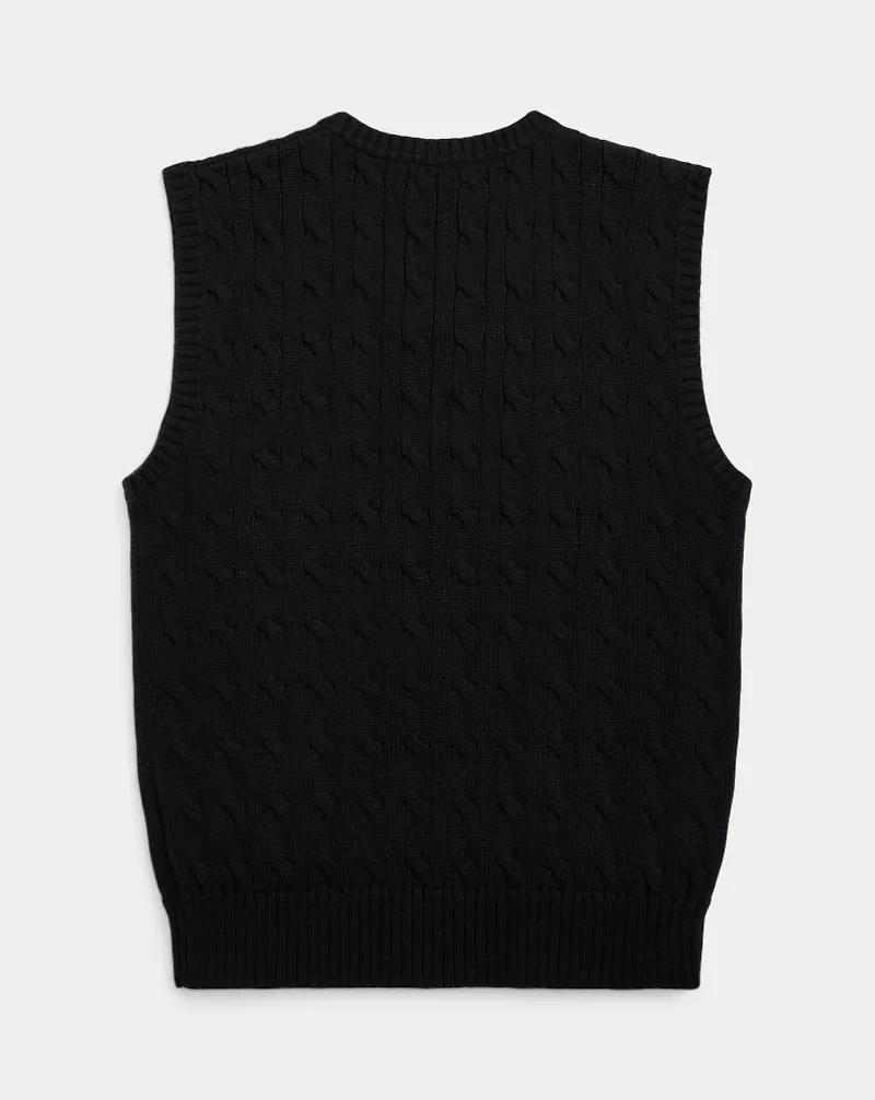 Cable-Knit Cotton Sweater Vest