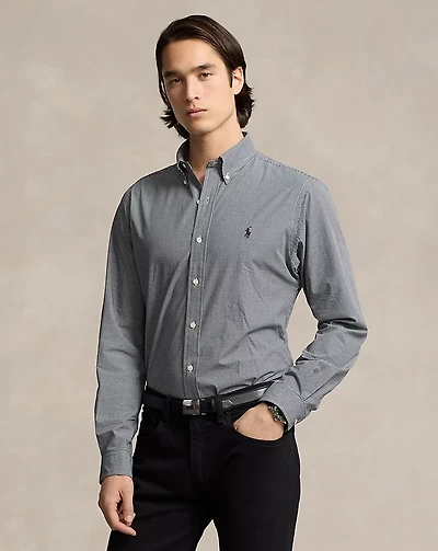 Classic Fit Check Stretch Poplin Shirt 
