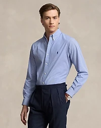 Classic Fit Striped Stretch Poplin Shirt