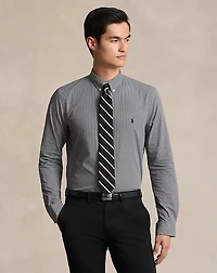 Slim Fit Check Stretch Poplin Shirt