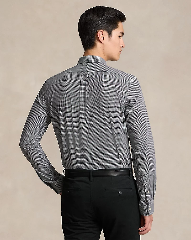 Slim Fit Check Stretch Poplin Shirt