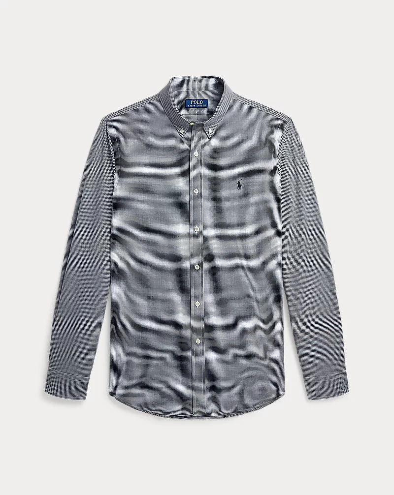 Slim Fit Check Stretch Poplin Shirt