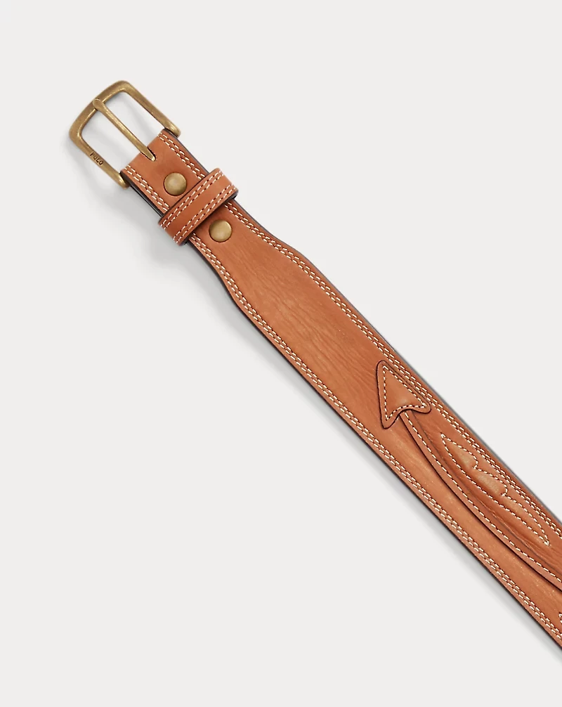 Topstitched Leather Belt