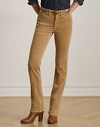 Stretch Corduroy Mid-Rise Straight Pant
