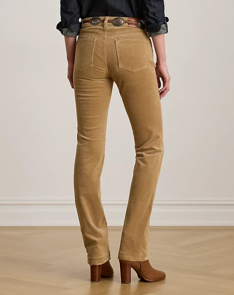 Stretch Corduroy Mid-Rise Straight Pant