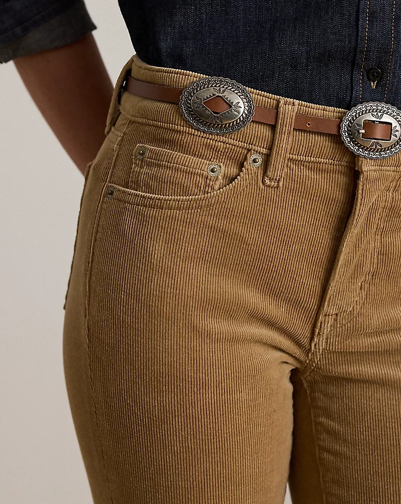 Stretch Corduroy Mid-Rise Straight Pant