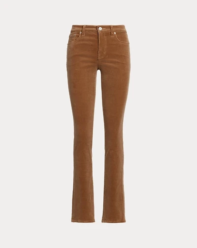 Stretch Corduroy Mid-Rise Straight Pant