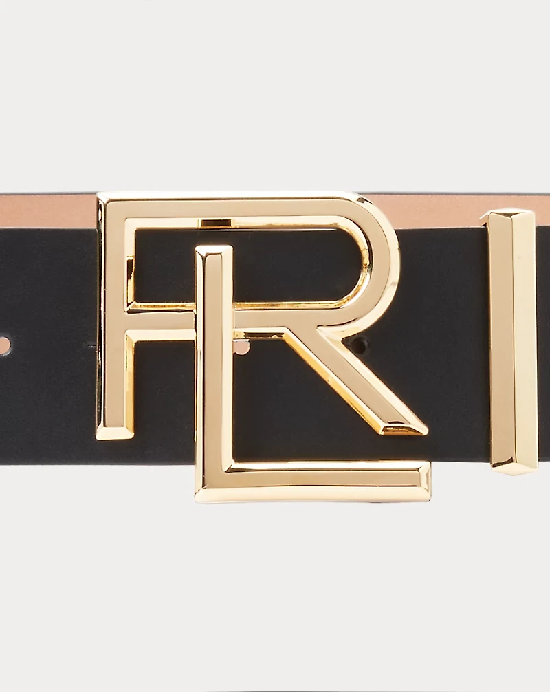 RL Box Leather Wide Belt