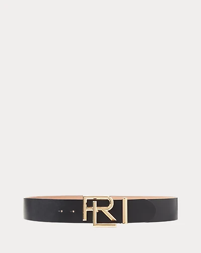 RL Box Leather Wide Belt