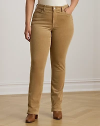 Stretch Corduroy Mid-Rise Straight Pant