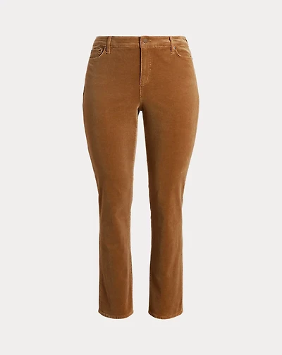 Stretch Corduroy Mid-Rise Straight Pant