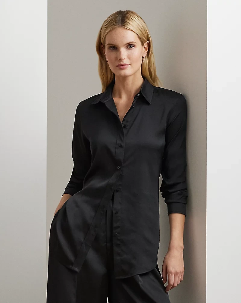 Classic Fit Satin Charmeuse Shirt