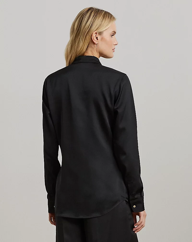 Classic Fit Satin Charmeuse Shirt