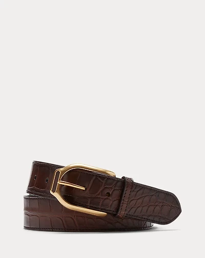 Welington Stirrup-Buckle Alligator Belt