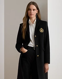 Crest-Patch Wool-Blend Coat