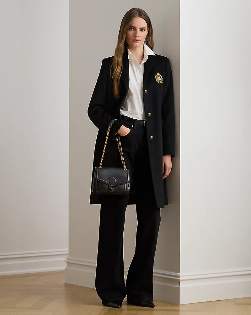 Crest-Patch Wool-Blend Coat
