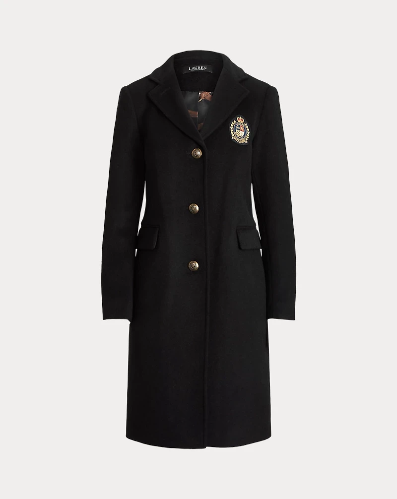 Crest-Patch Wool-Blend Coat