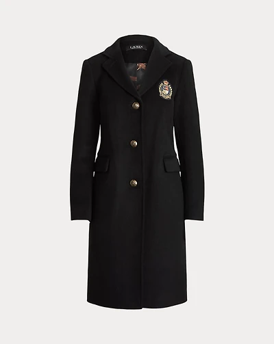 Crest-Patch Wool-Blend Coat