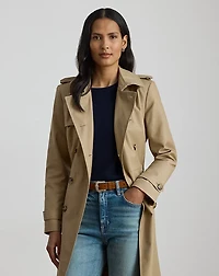 Double-Breasted Cotton-Blend Trench Coat