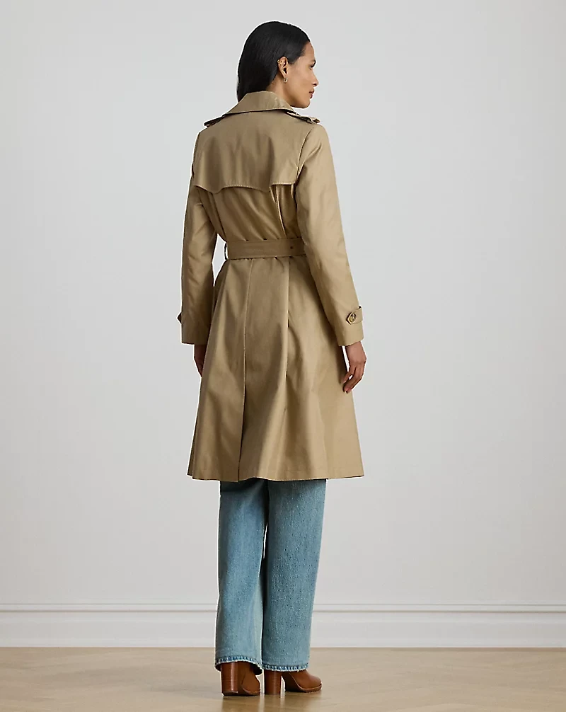 Double-Breasted Cotton-Blend Trench Coat