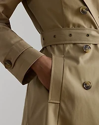 Double-Breasted Cotton-Blend Trench Coat