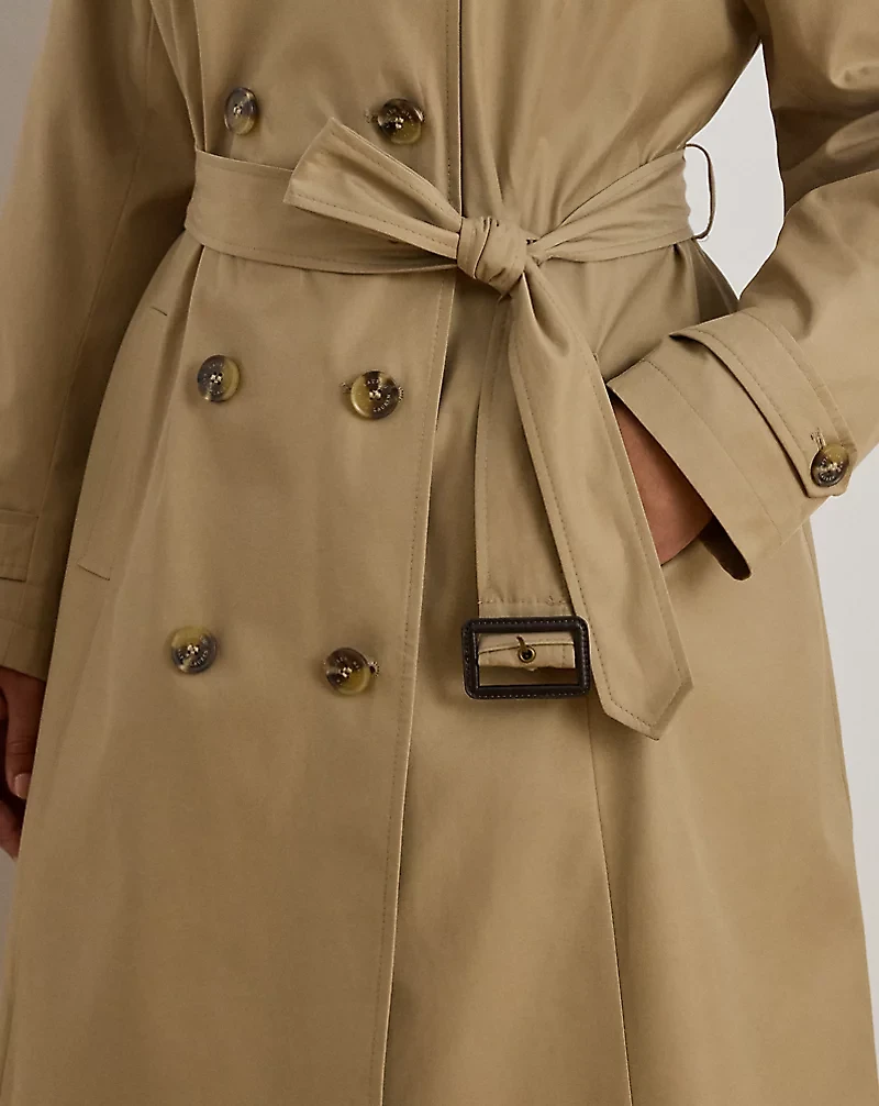 Double-Breasted Cotton-Blend Trench Coat
