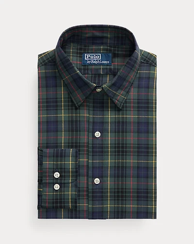 Custom Fit Plaid Poplin Shirt