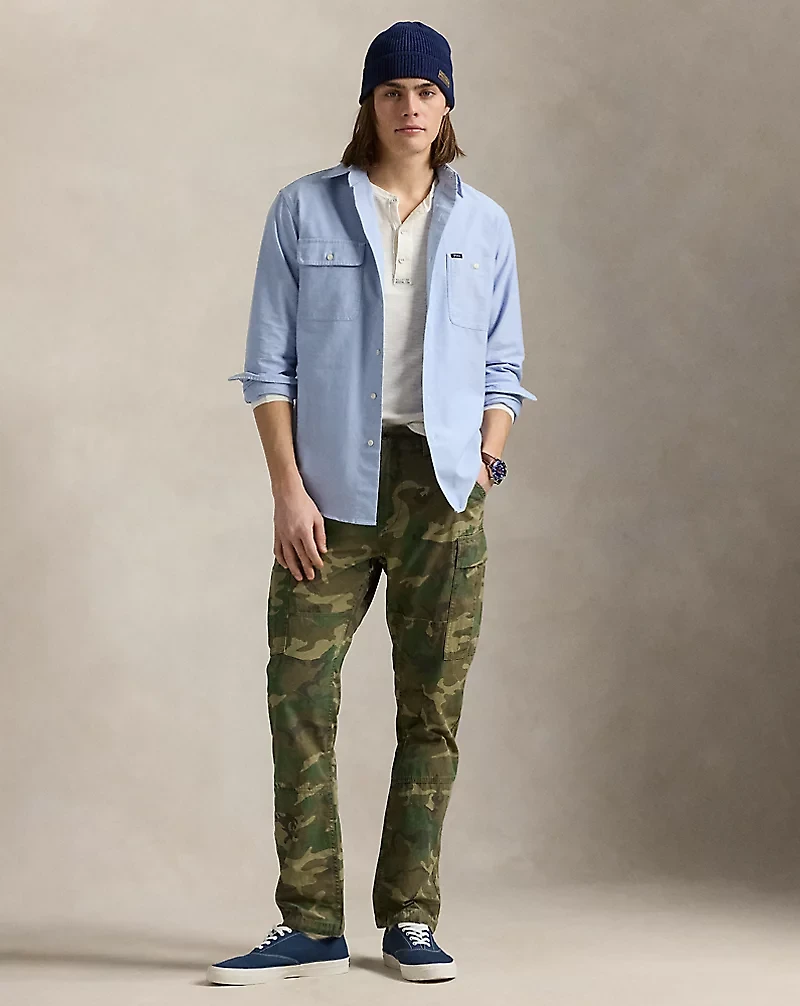 Slim Fit Camo Canvas Cargo Pant