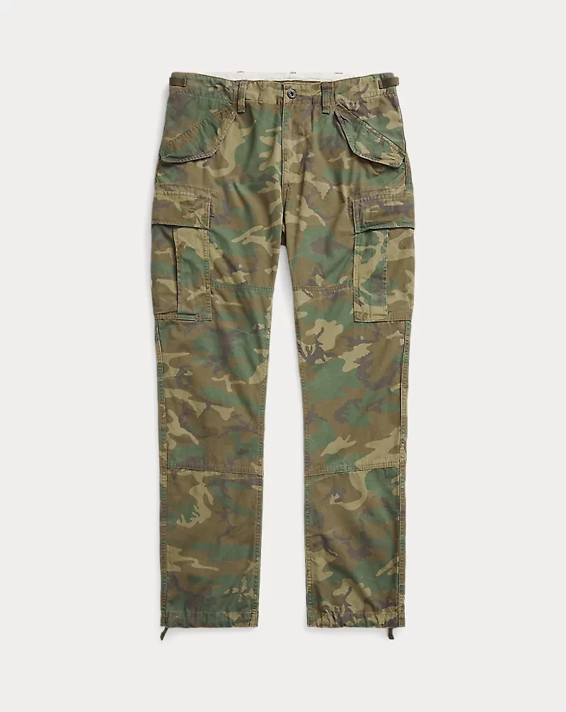 Slim Fit Camo Canvas Cargo Pant