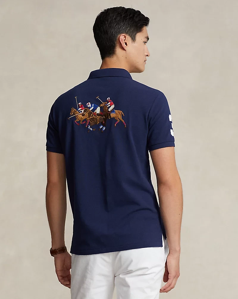 Classic Fit Triple-Pony Mesh Polo Shirt