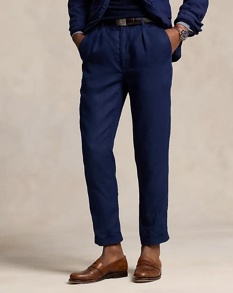 Lateef Slim Tapered Fit Linen Pant