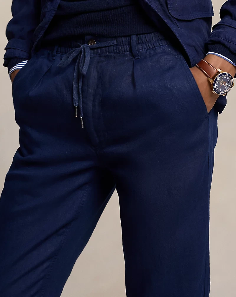 Lateef Slim Tapered Fit Linen Pant