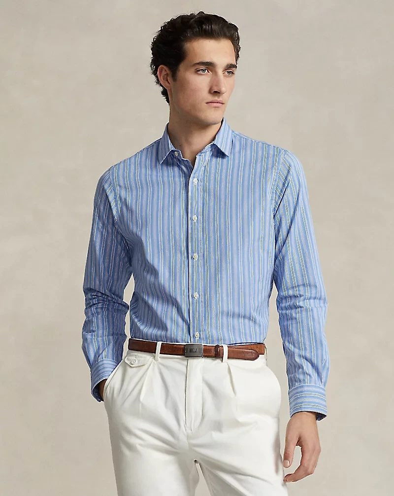 Custom Fit Striped Poplin Shirt