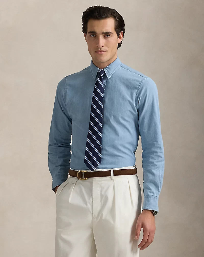 Custom Fit Indigo Chambray Shirt