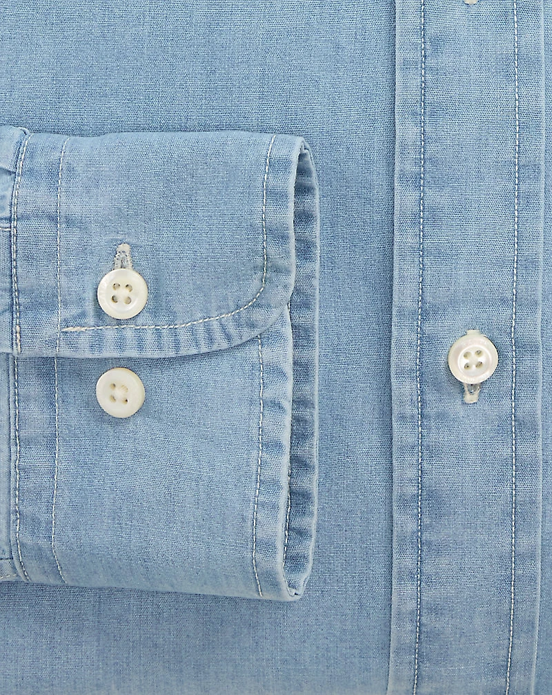 Custom Fit Indigo Chambray Shirt