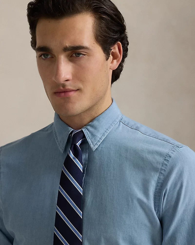 Custom Fit Indigo Chambray Shirt