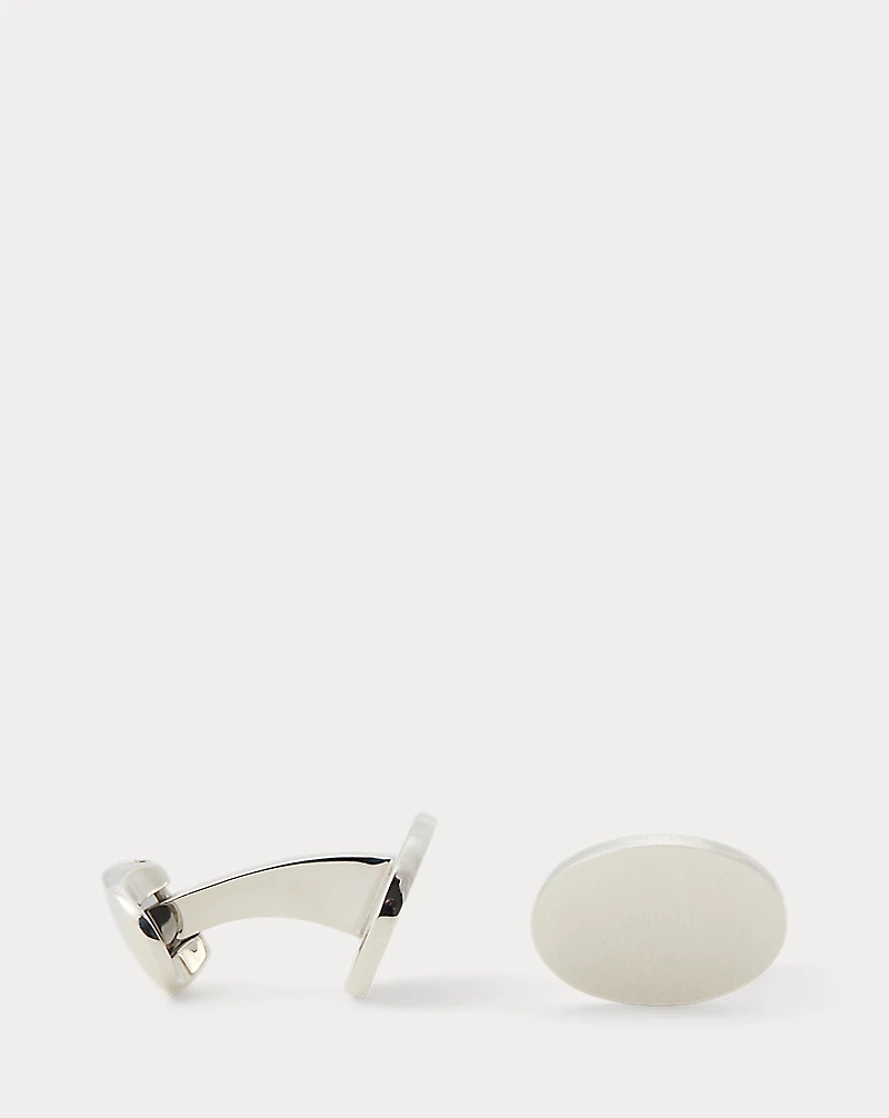 Sterling Silver Oval Cuff Links