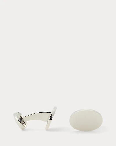 Sterling Silver Oval Cuff Links
